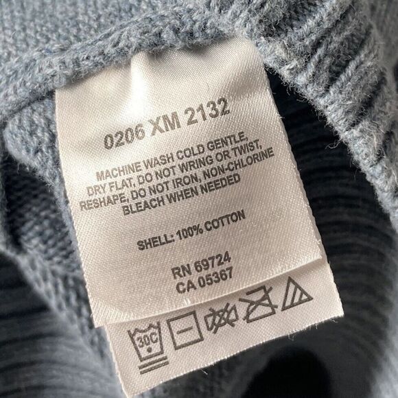 COLUMBIA Sweater Mens XL Blue Ribbed V-Neck Pullover 100% Cotton - Picture 8 of 8